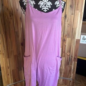 Fantaslook-Purple Sleeveless Pocket Jumpsuit/Romper—Size Large—NEW
